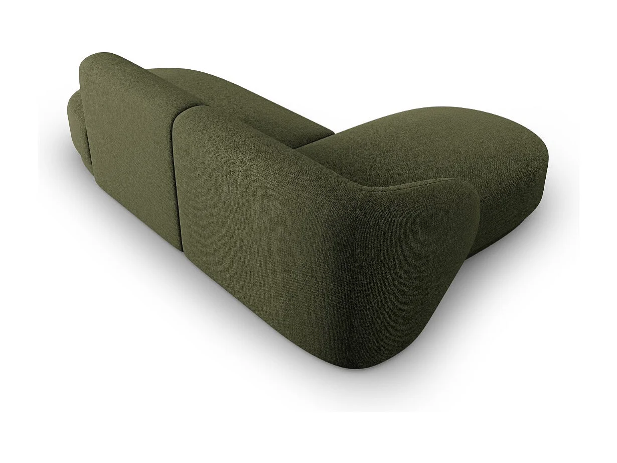 CXL by Christian Lacroix - Modulaire hoekbank links "Lionel" 4 zitplaatsen, Chenille, Heide Groen - 233x155x74cm