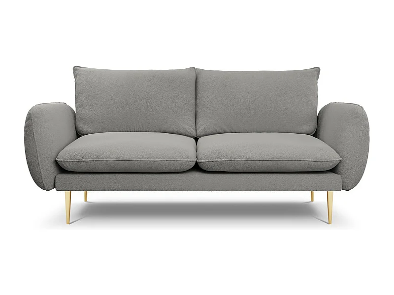 Cosmopolitan Design - Sofa, "Vienna" 2 miejsca boucle, szary - 160x92x95cm