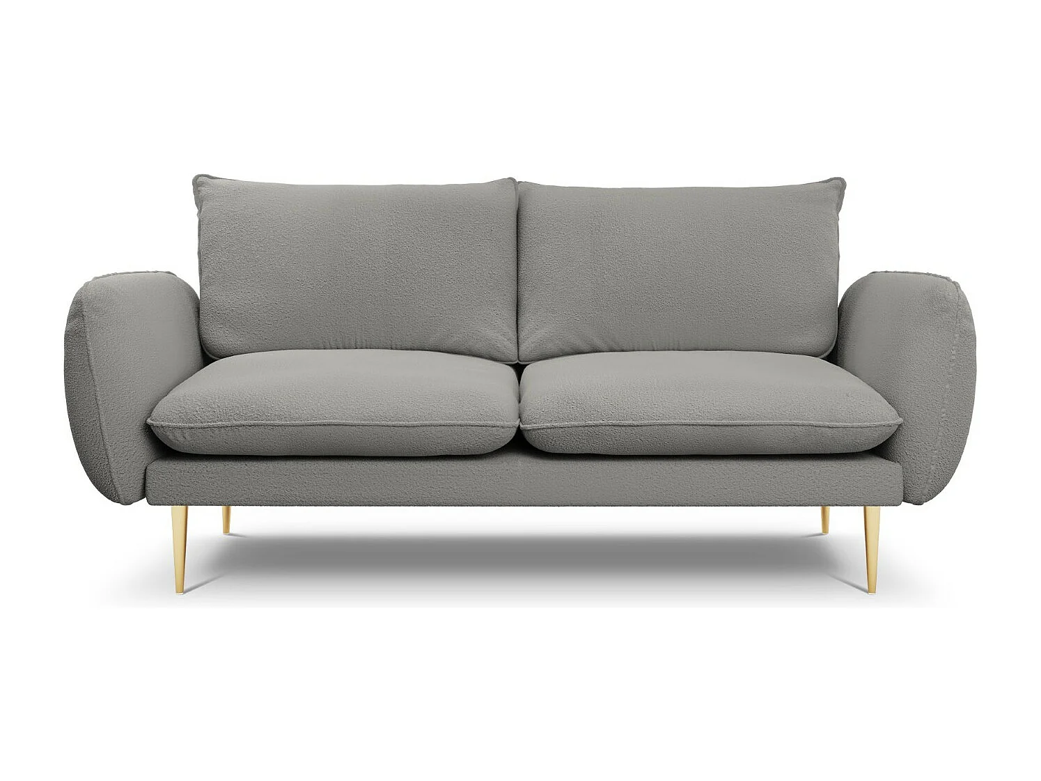 Cosmopolitan Design - Bank "Vienna" 2 zitplaatsen, Boucle, Grijs - 160x92x95cm
