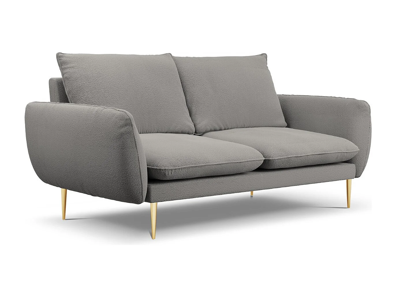 Cosmopolitan Design - Bank "Vienna" 2 zitplaatsen, Boucle, Grijs - 160x92x95cm