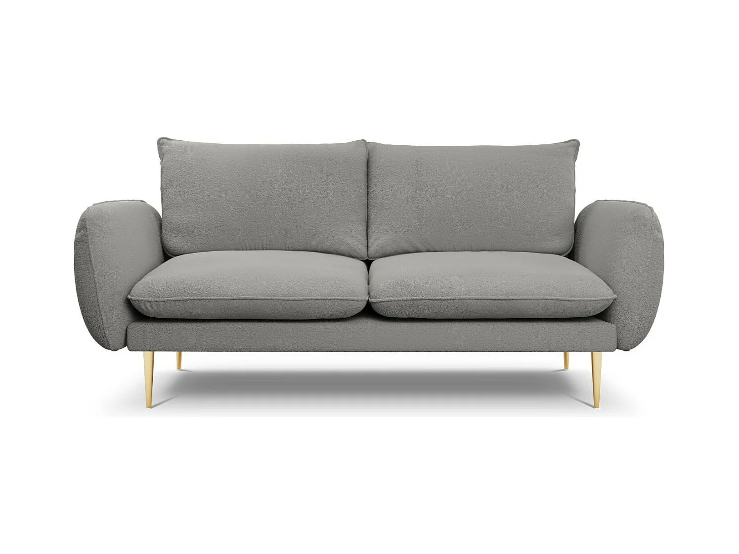 Cosmopolitan Design - Canapé "Vienna" 2 places en bouclé gris - 160x92x95cm