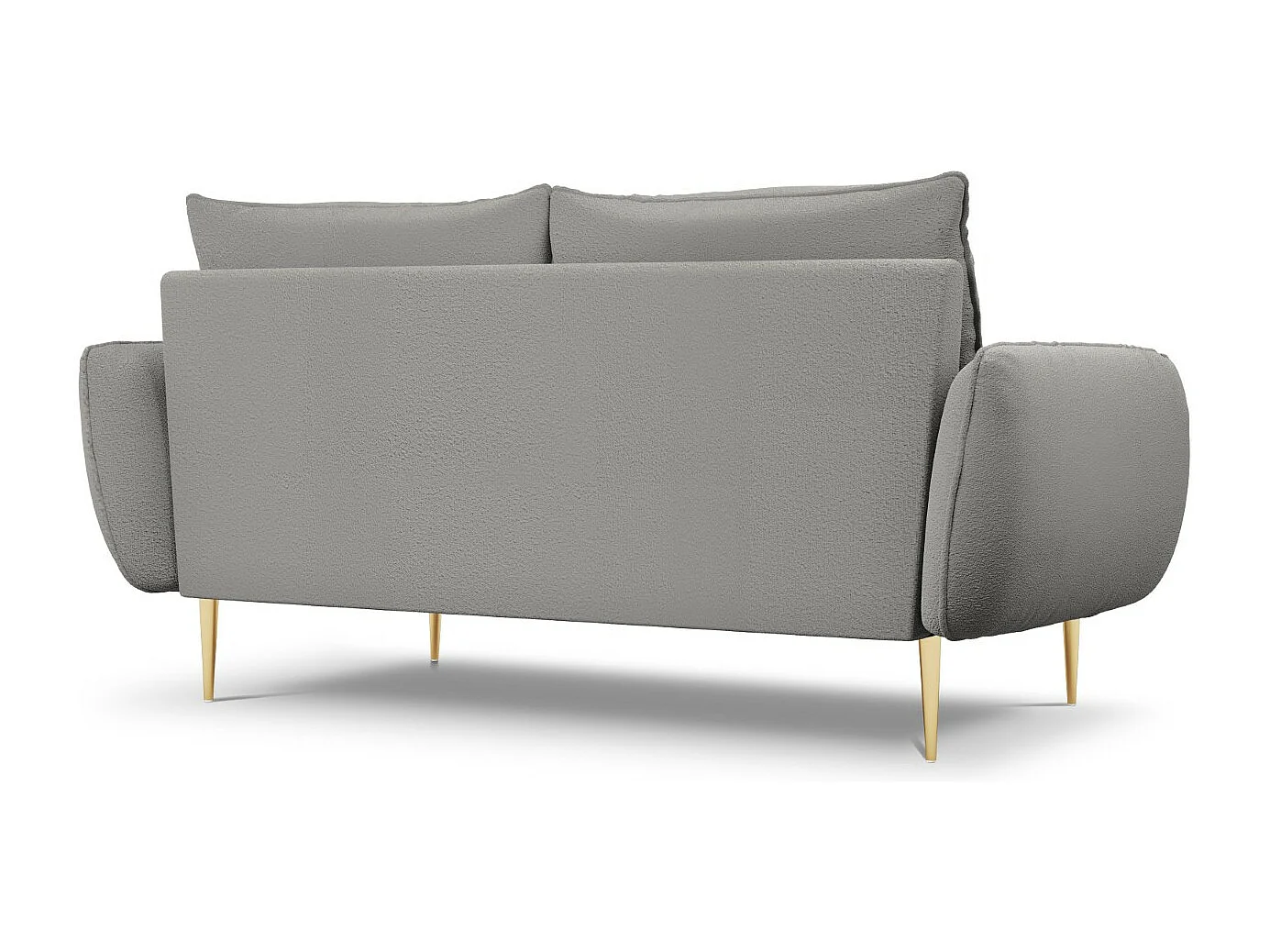Cosmopolitan Design - Sofá "Vienna" 2 lugares em tecido bouclé cinza - 160x92x95cm