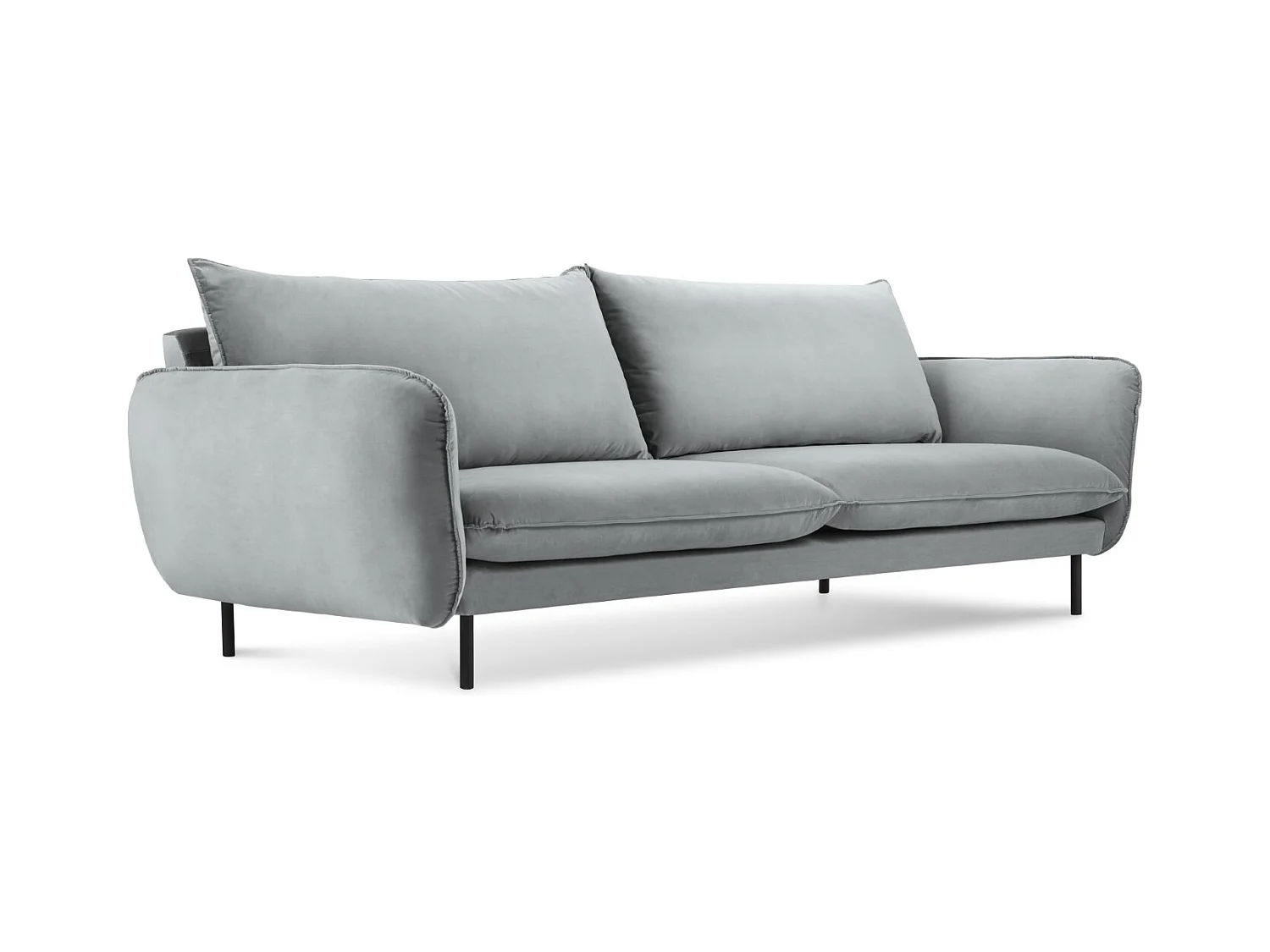 Cosmopolitan Design - Bank "Vienna" 3 zitplaatsen, Flueel, Lichtgrijs - 200x92x95cm