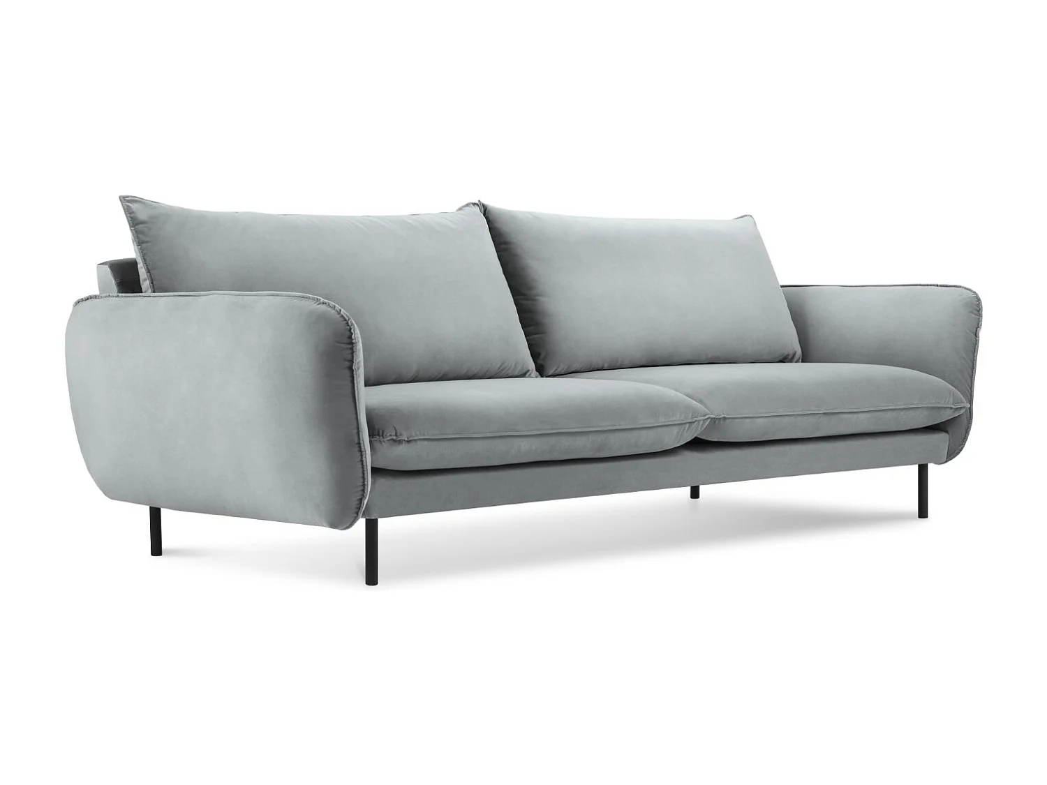 Cosmopolitan Design - Divano "Vienna" 3 posti in velluto grigio chiaro - 200x92x95cm