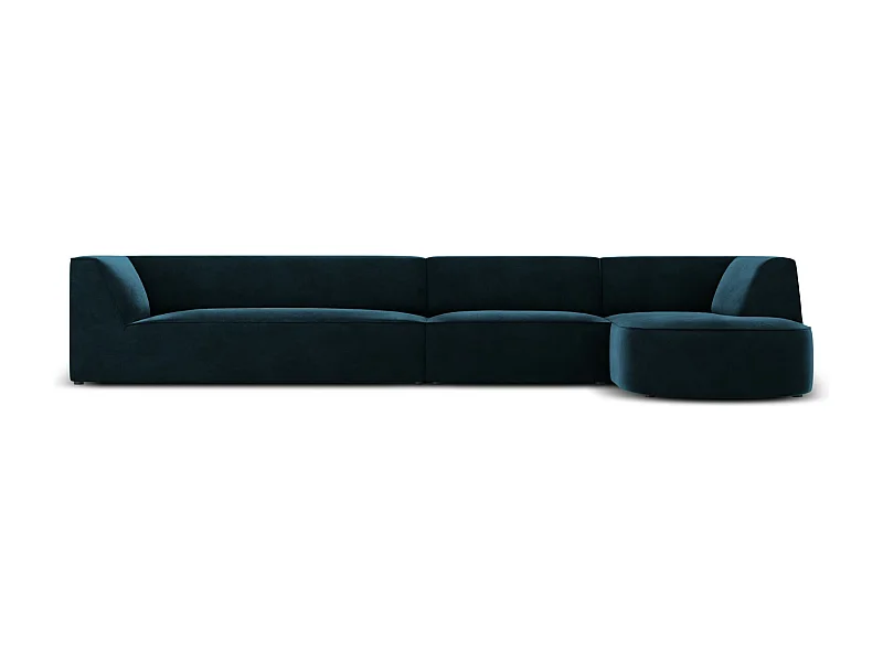 CXL by Christian Lacroix - 5-Sitzer Ecksofa rechts "Charles" Sitzer aus Samt petrol - 366x180x69cm