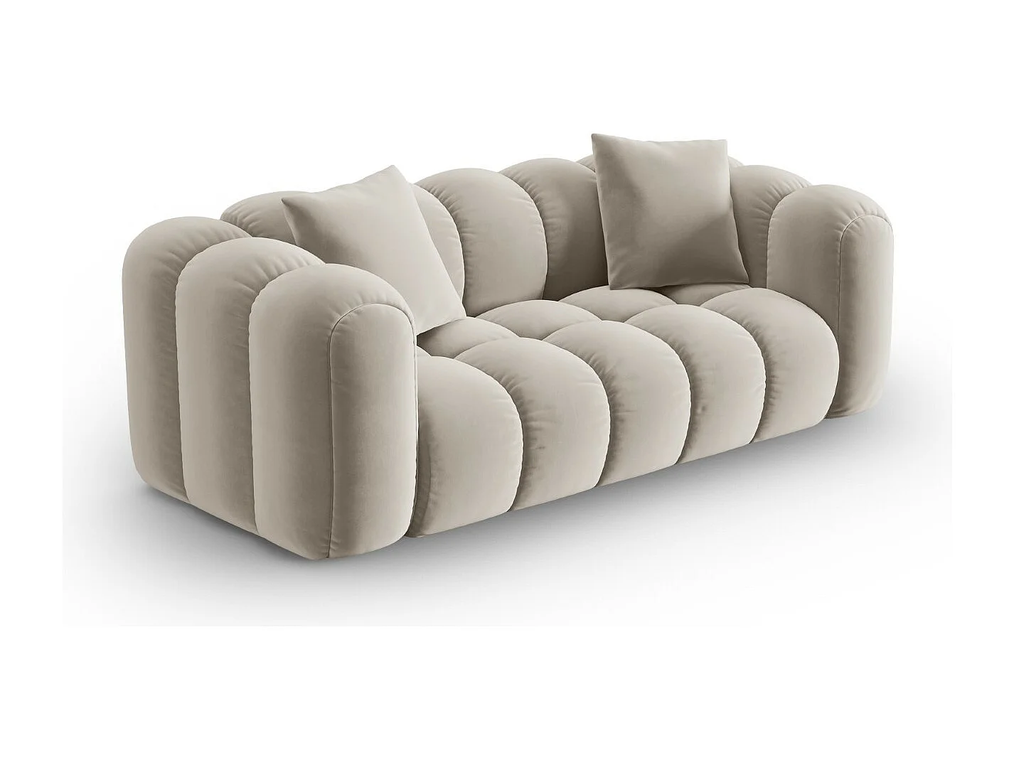 CXL by Christian Lacroix - Canapé "Clotilde" 2 places en velours écru - 208x94x70cm