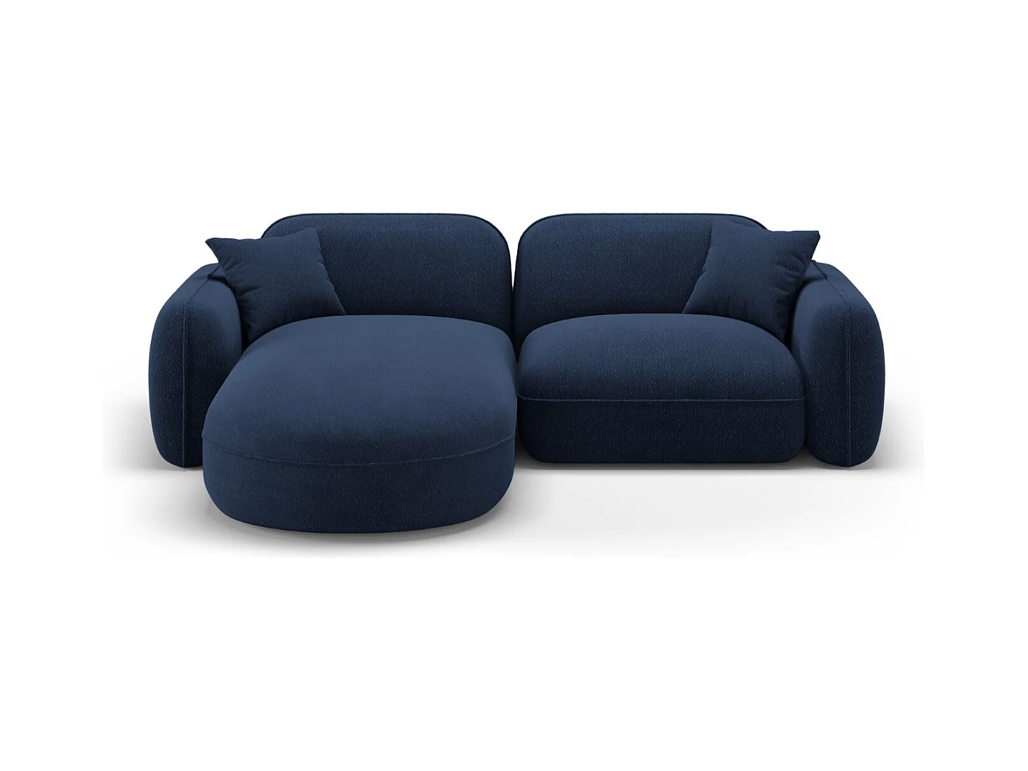 CXL by Christian Lacroix - Modulaire hoekbank links "Lucien" 3 zitplaatsen, Flueel, Donkerblauw - 230x165x70cm