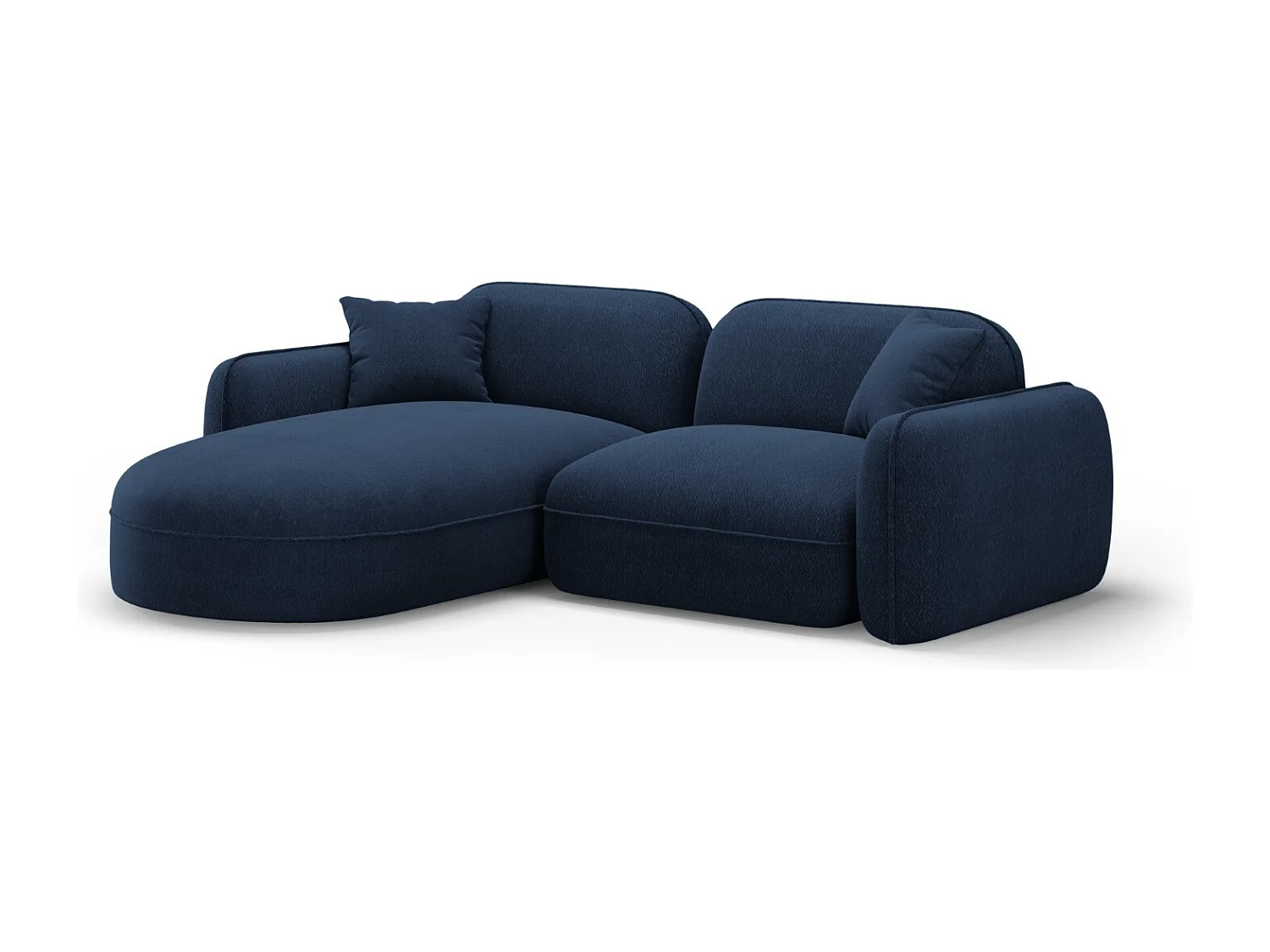 CXL by Christian Lacroix - Sofá modular de canto esquerdo "Lucien" 3 lugares em veludo azul escuro - 230x165x70cm