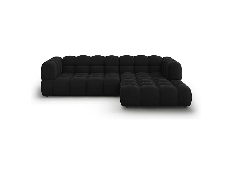 Cosmopolitan Design - 4-Sitzer modulares Ecksofa rechts "Sky" aus Samt schwarz - 272x162x75cm