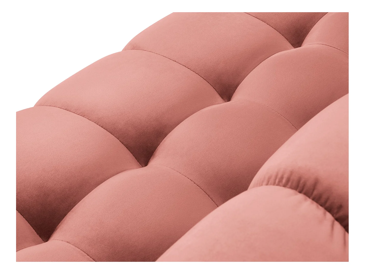 Cosmopolitan Design - Canapé d'angle gauche panoramique "Bali" 7 places en velours rose - 327x256x75cm