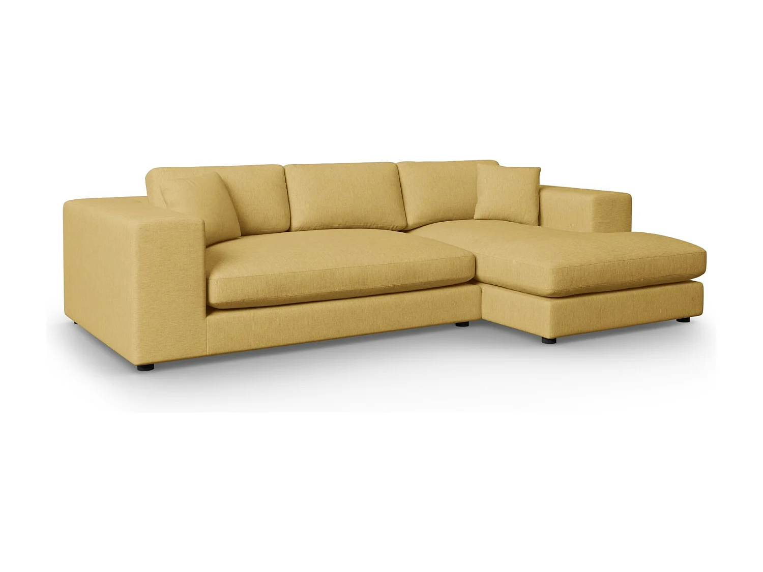 CXL by Christian Lacroix - Rechter hoekbank "Tendance" 5 zitplaatsen, Structurele stof, GEEL - 282x174x72cm