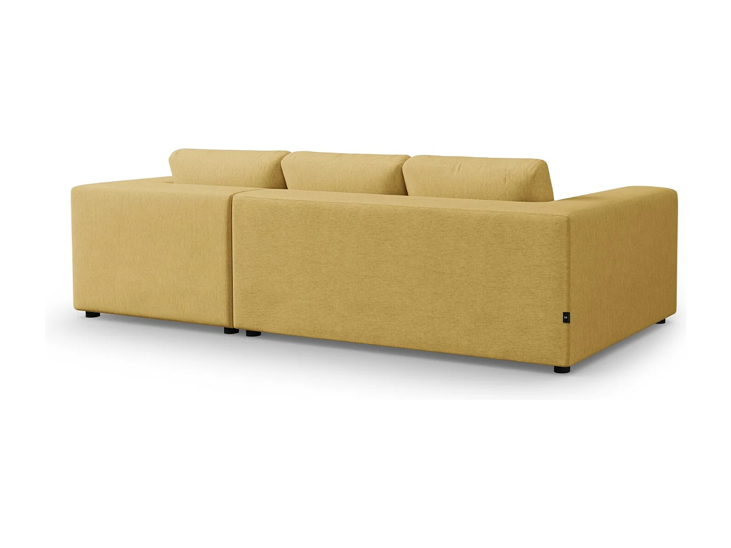 CXL by Christian Lacroix - Canapé d'angle droit "Tendance" 5 places en tissu structurel jaune - 282x174x72cm