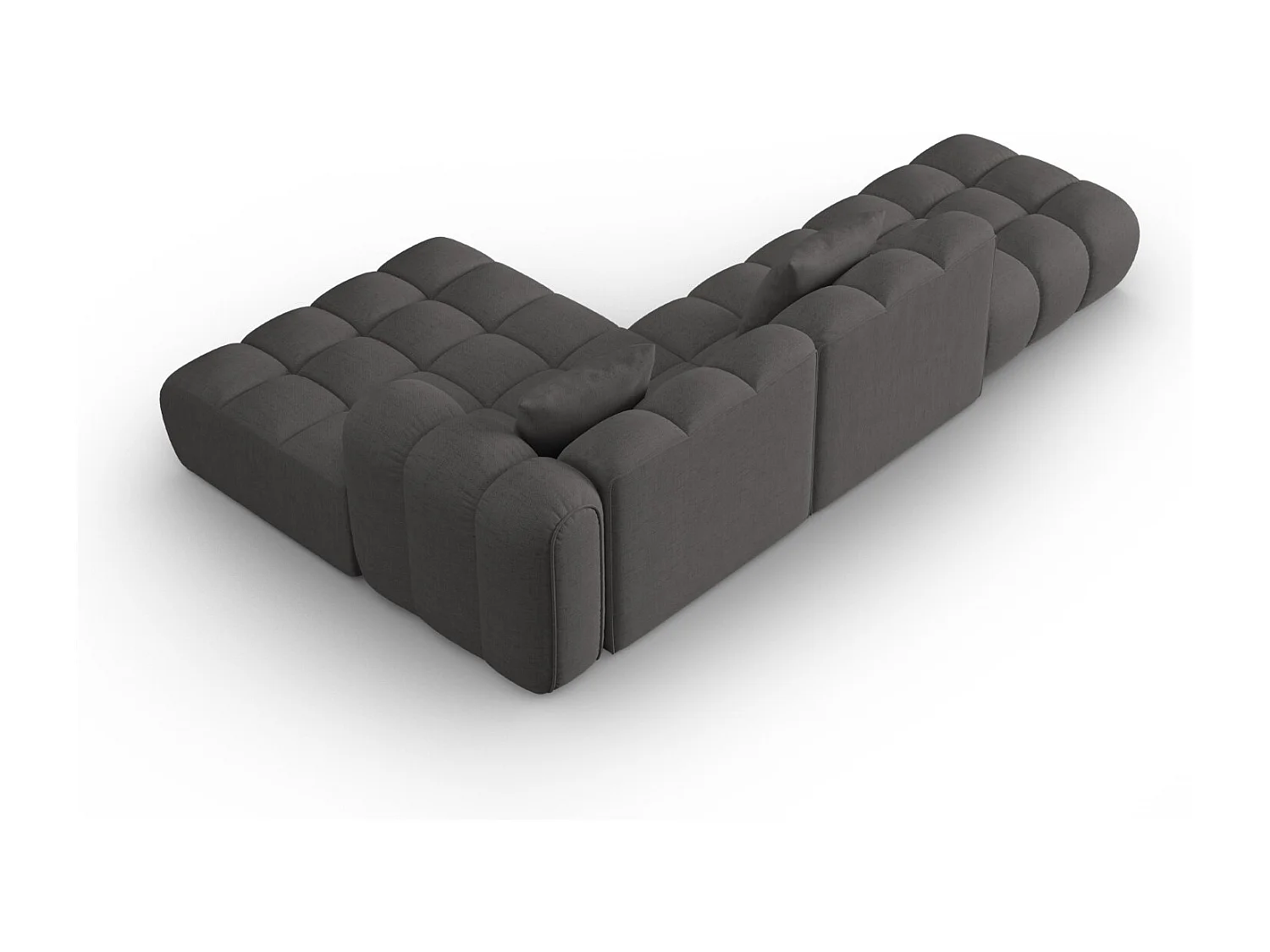 CXL by Christian Lacroix - Modulaire hoekbank rechts "Clotilde" 4 zitplaatsen, Structurele stof, Grijs - 309x190x70cm