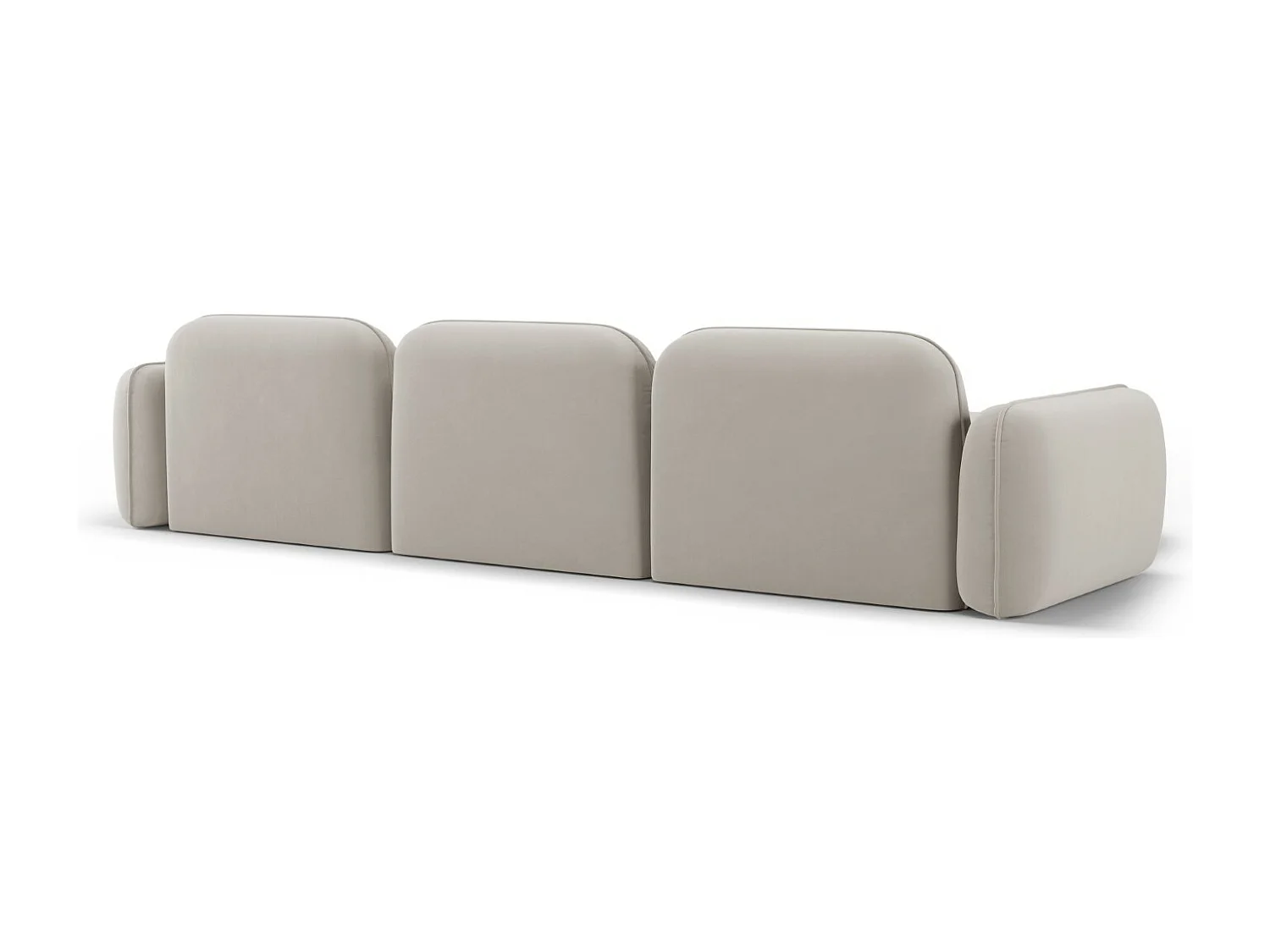 CXL by Christian Lacroix - Sofá esquinero modular izquierdo "Lucien" 4 plazas de terciopelo beige claro - 320x165x70cm