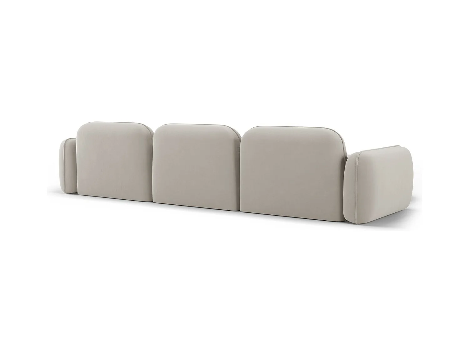 CXL by Christian Lacroix - Canapé d'angle gauche modulable "Lucien" 4 places en velours beige clair - 320x165x70cm