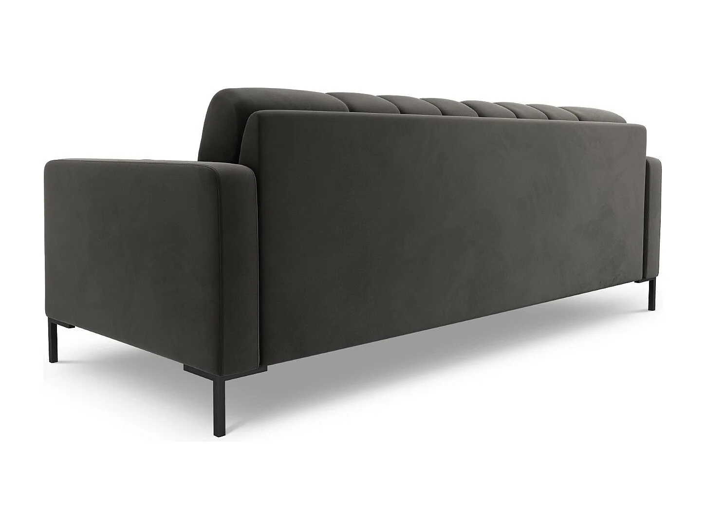 Cosmopolitan Design - Sofá "Bali" 3 plazas de terciopelo gris oscuro - 177x92x75cm