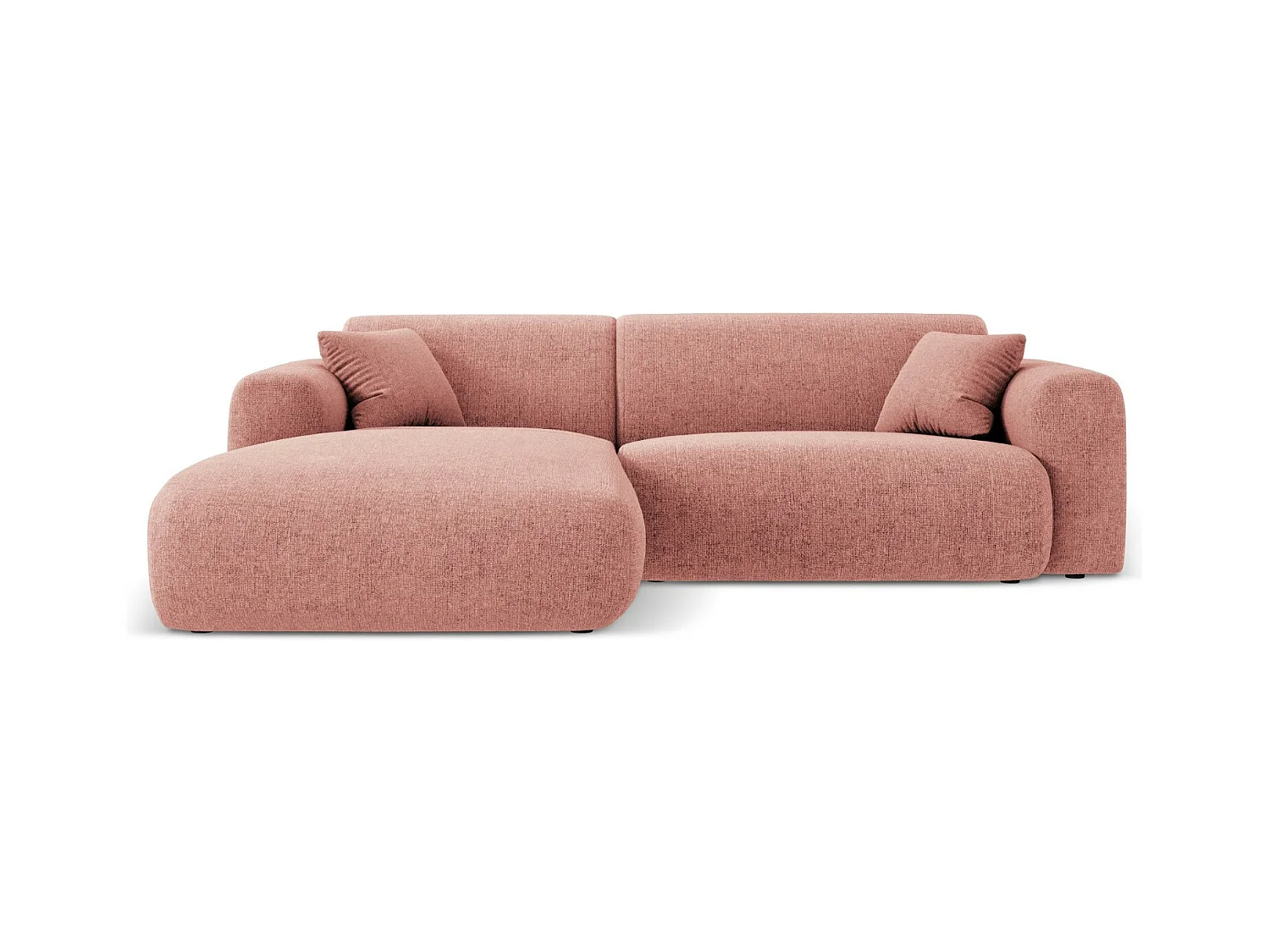 Cosmopolitan Design - Linker hoekbank "Nolio" 4 zitplaatsen, Chenille, Roze - 235x170x72cm