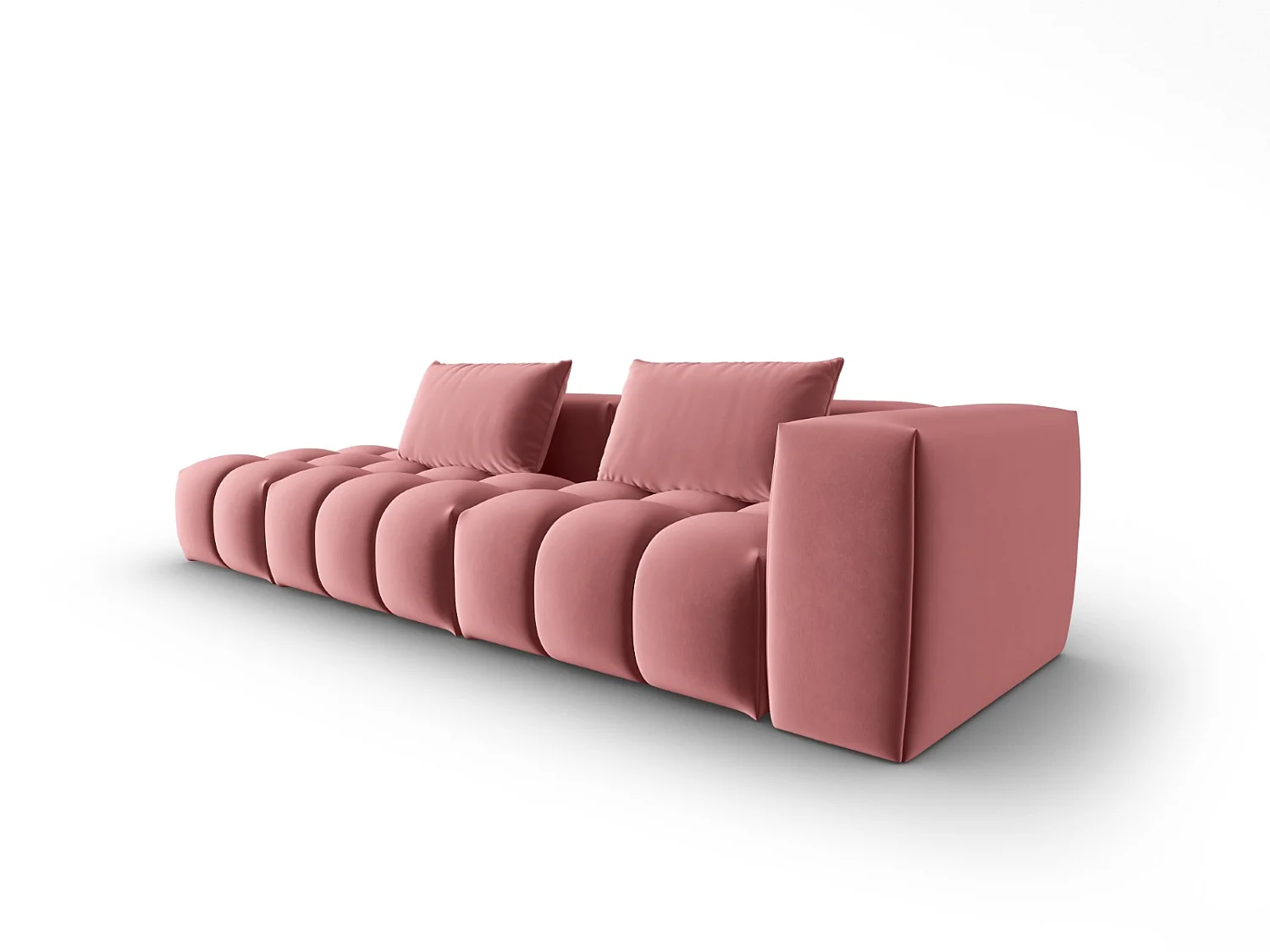 CXL by Christian Lacroix - Canapé modulable gauche "Lorella" 3 places en velours saumon - 265x85x70cm