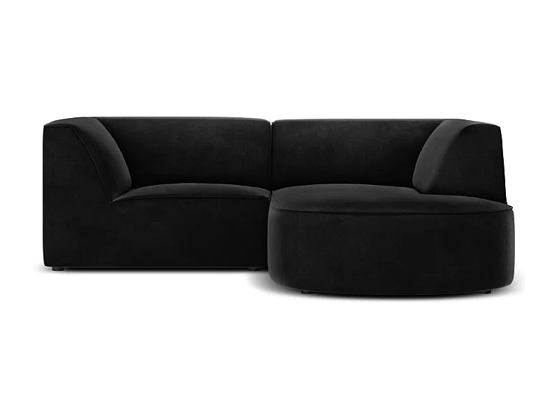 CXL by Christian Lacroix - 3-Sitzer Ecksofa rechts "Charles" Sitzer aus Samt schwarz - 186x180x69cm