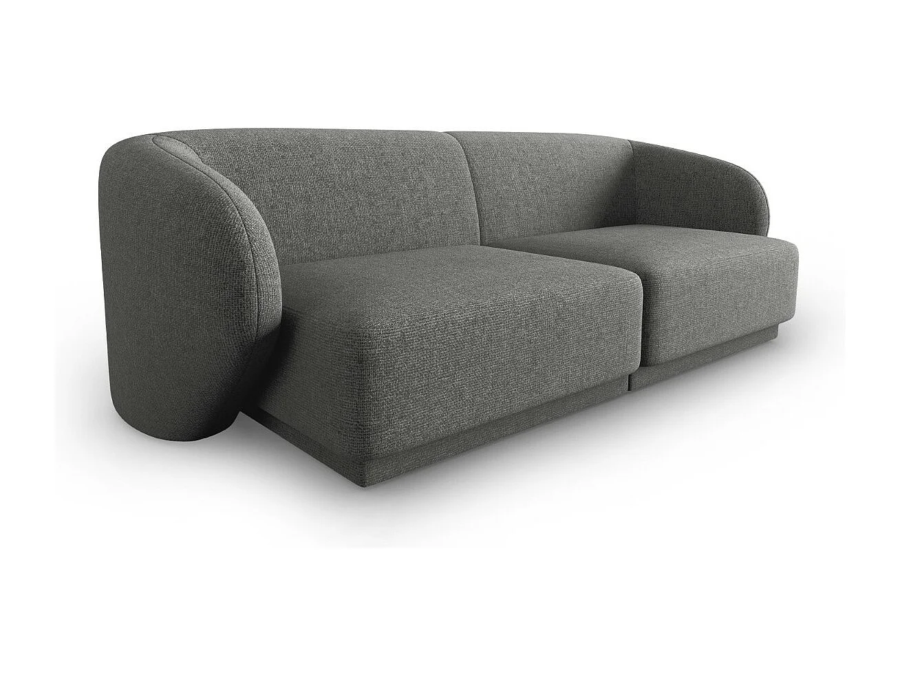 CXL by Christian Lacroix - Canapé modulable "Lionel" 2 places en chenille gris foncé mélange - 188x93x74cm