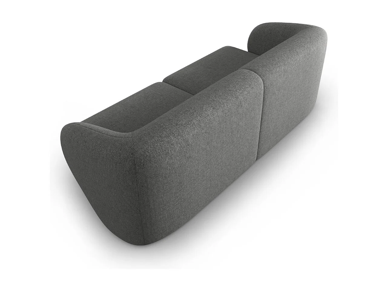 CXL by Christian Lacroix - Canapé modulable "Lionel" 2 places en chenille gris foncé mélange - 188x93x74cm