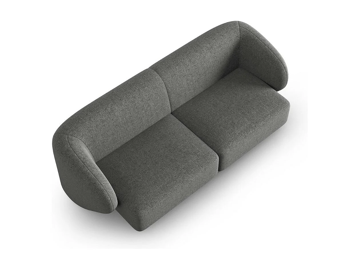 CXL by Christian Lacroix - Canapé modulable "Lionel" 2 places en chenille gris foncé mélange - 188x93x74cm