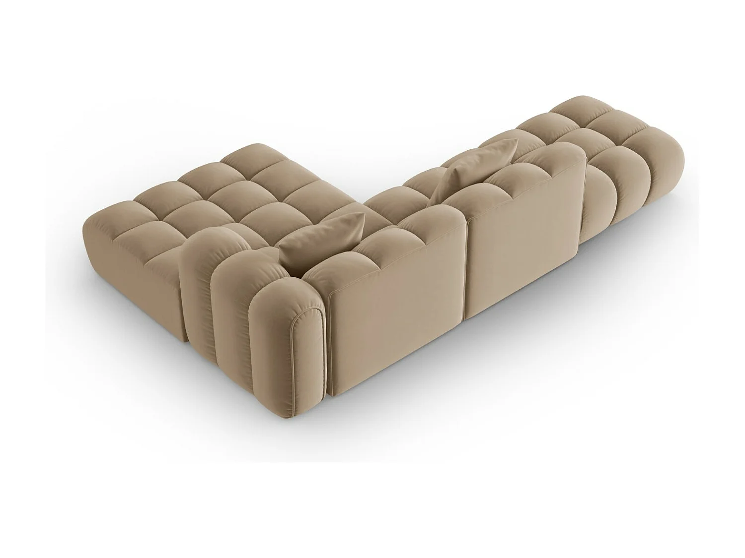 CXL by Christian Lacroix - Narożnik prawy panoramiczny, "Clotilde" 4 miejsca welur, piasek - 309x190x70cm