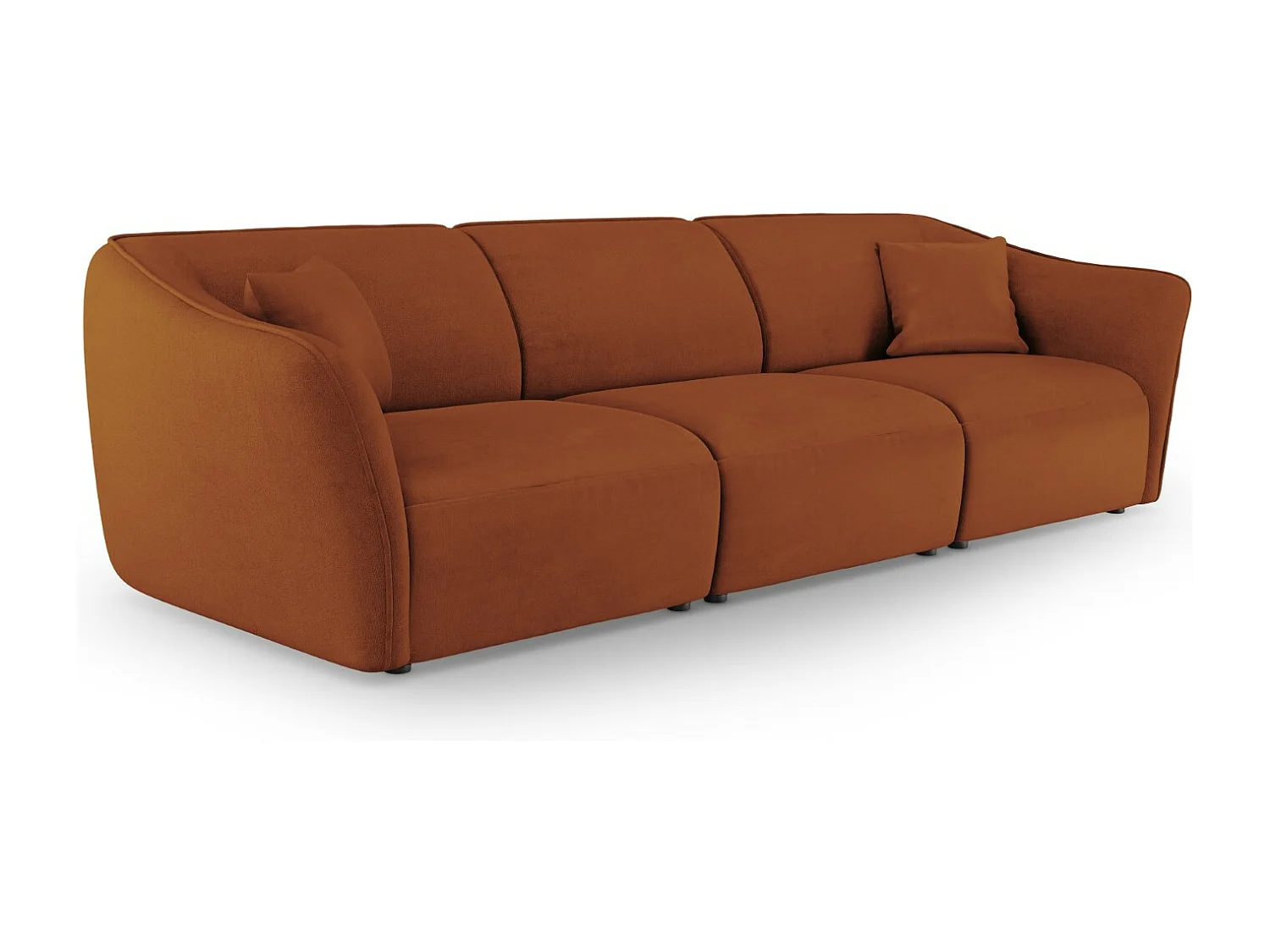 Cosmopolitan Design - Modulaire bank "Tokyo" 5 zitplaatsen, Boucle, Baksteen - 292x102x79cm