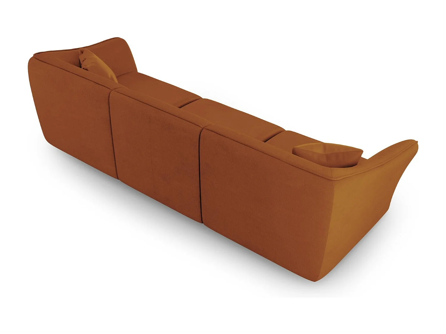 Cosmopolitan Design - Modulaire bank "Tokyo" 5 zitplaatsen, Boucle, Baksteen - 292x102x79cm