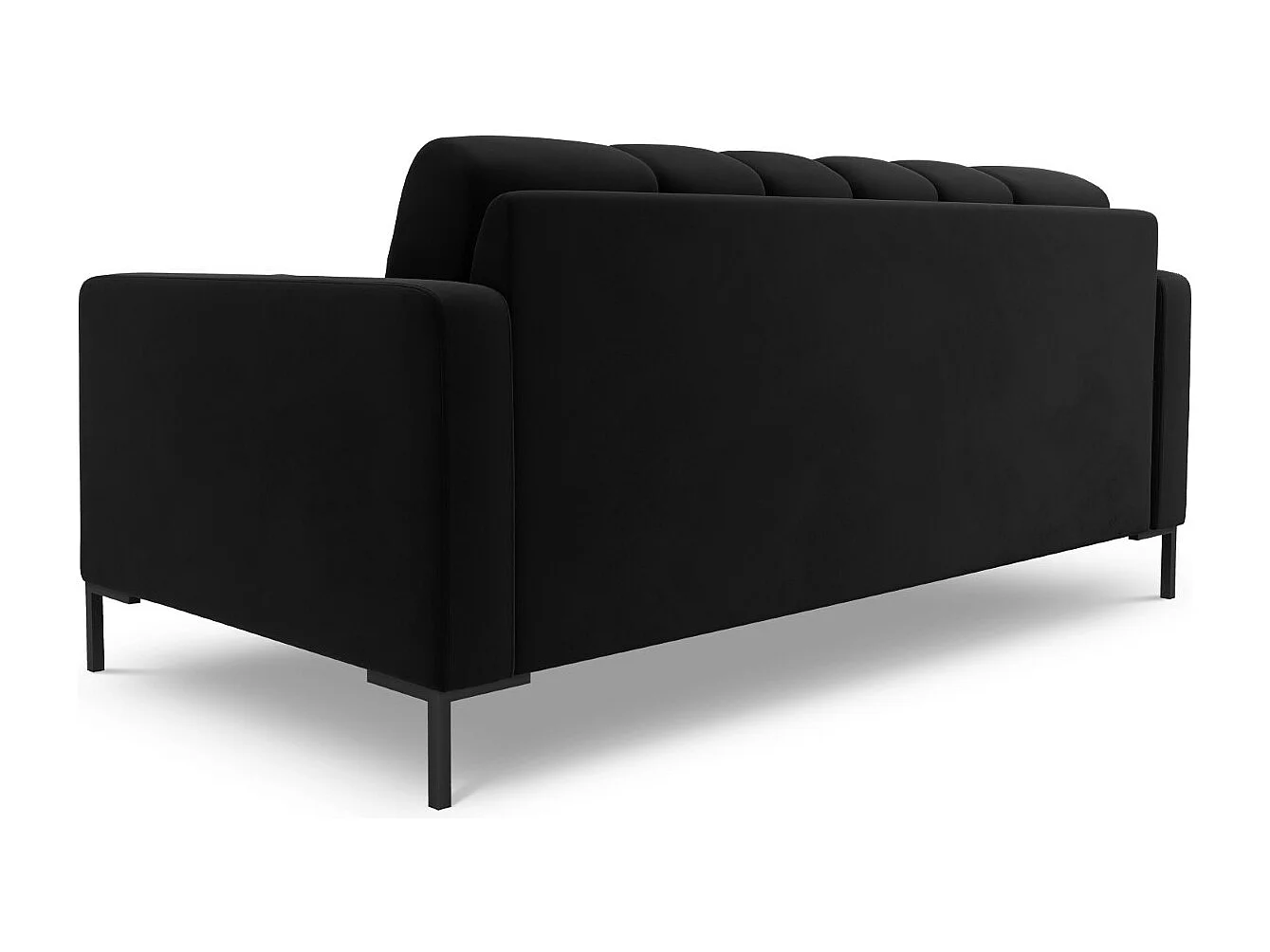 Cosmopolitan Design - 2-Sitzer Sofa "Bali" aus Samt schwarz - 152x92x75cm