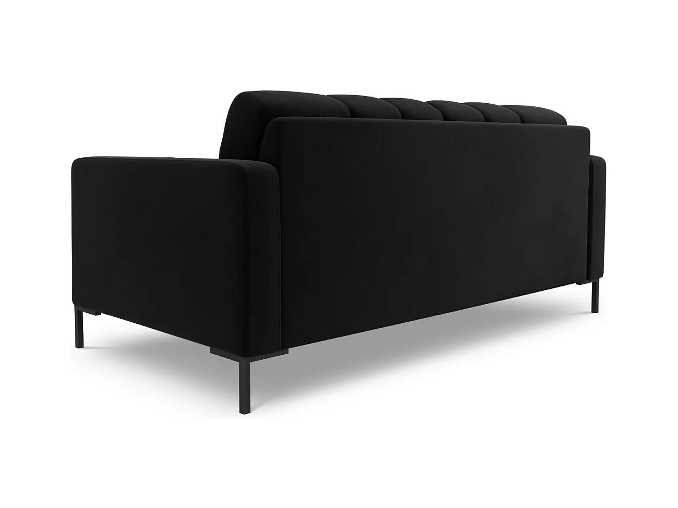 Cosmopolitan Design - Canapé "Bali" 2 places en velours noir - 152x92x75cm