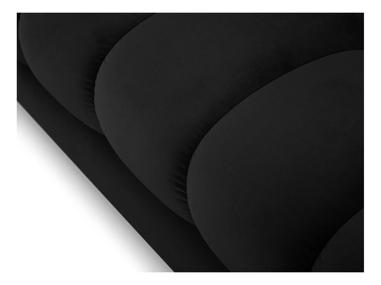Cosmopolitan Design - Canapé "Bali" 2 places en velours noir - 152x92x75cm