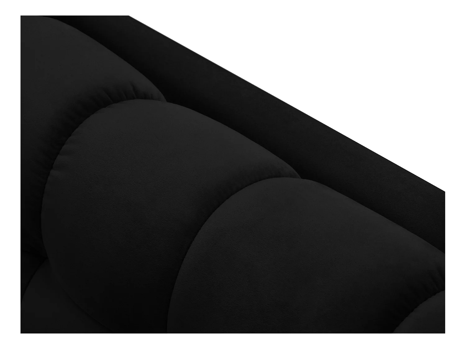 Cosmopolitan Design - Canapé "Bali" 2 places en velours noir - 152x92x75cm