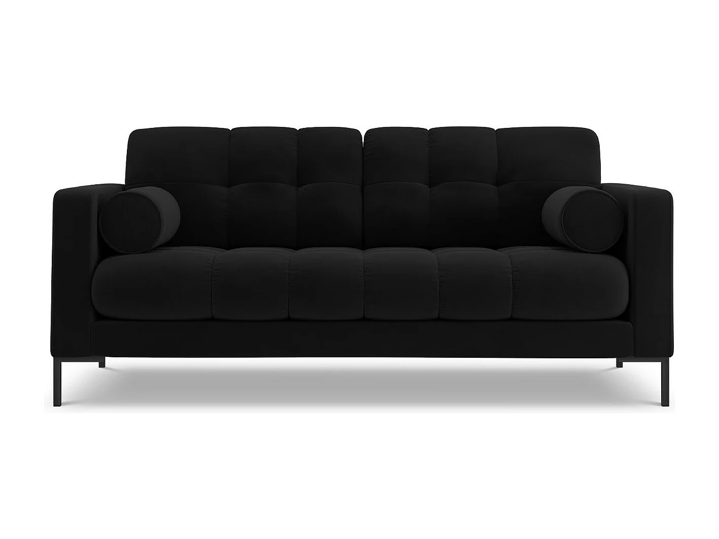 Cosmopolitan Design - Sofá "Bali" 2 lugares em veludo preto - 152x92x75cm