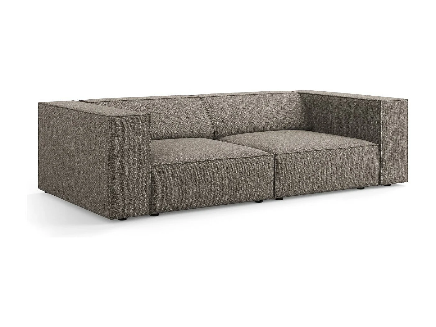Cosmopolitan Design - Canapé "Arendal" 3 places en chenille gris - 204x102x70cm