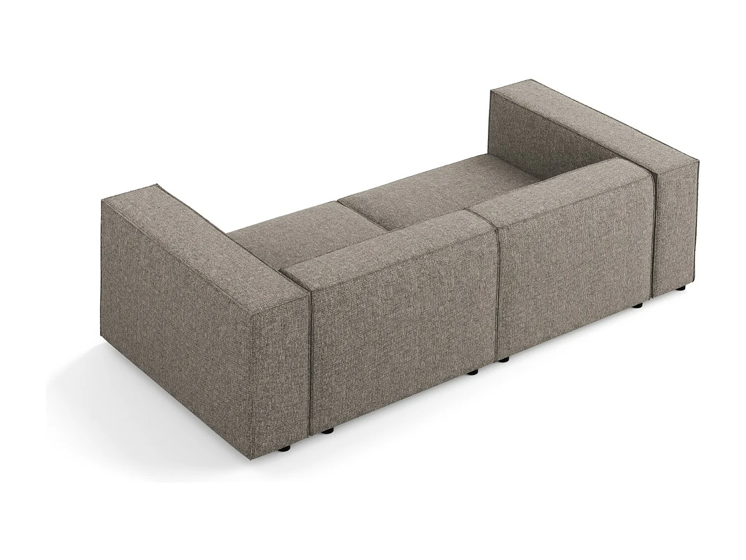Cosmopolitan Design - Canapé "Arendal" 3 places en chenille gris - 204x102x70cm