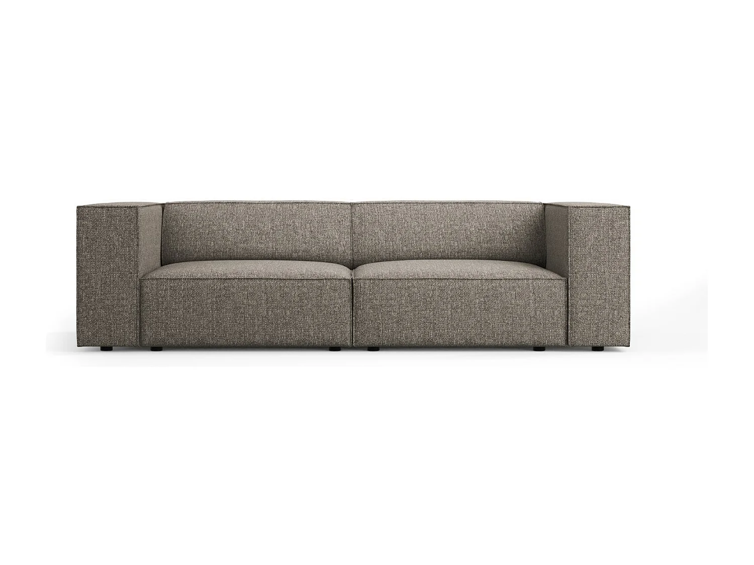 Cosmopolitan Design - Canapé "Arendal" 3 places en chenille gris - 204x102x70cm