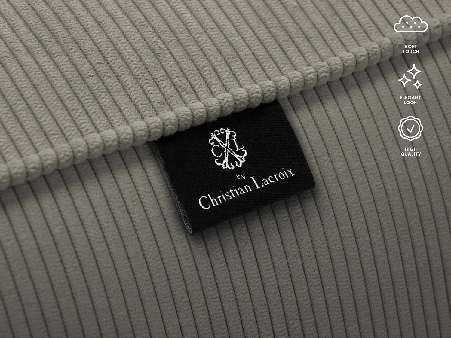 CXL by Christian Lacroix - Sofa, "Tendance" 1,5 miejsca sztruks, szary jasny - 156x122x72cm