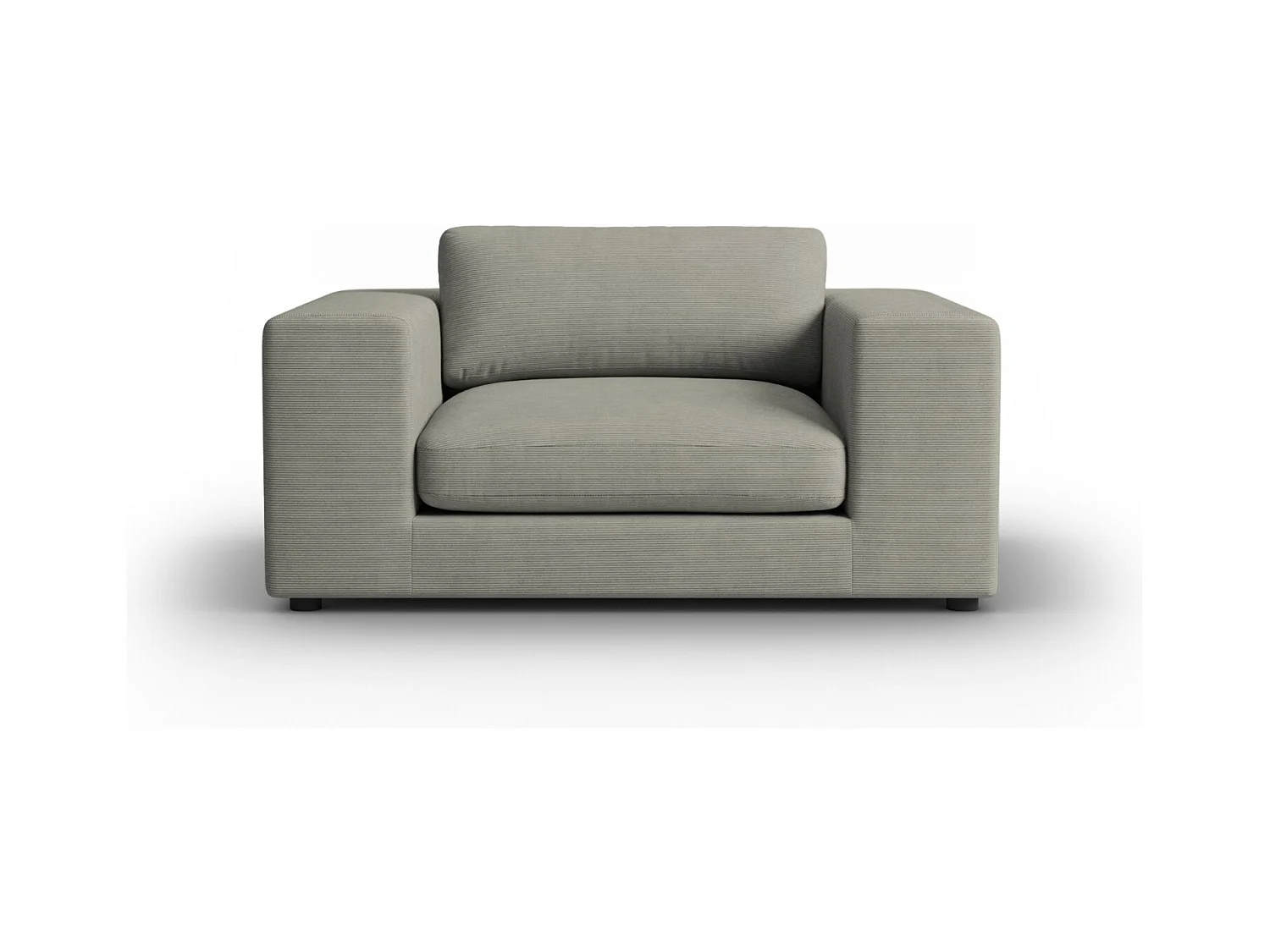 CXL by Christian Lacroix - Canapé "Tendance" 1,5 place en velours côtelé gris clair - 156x122x72cm