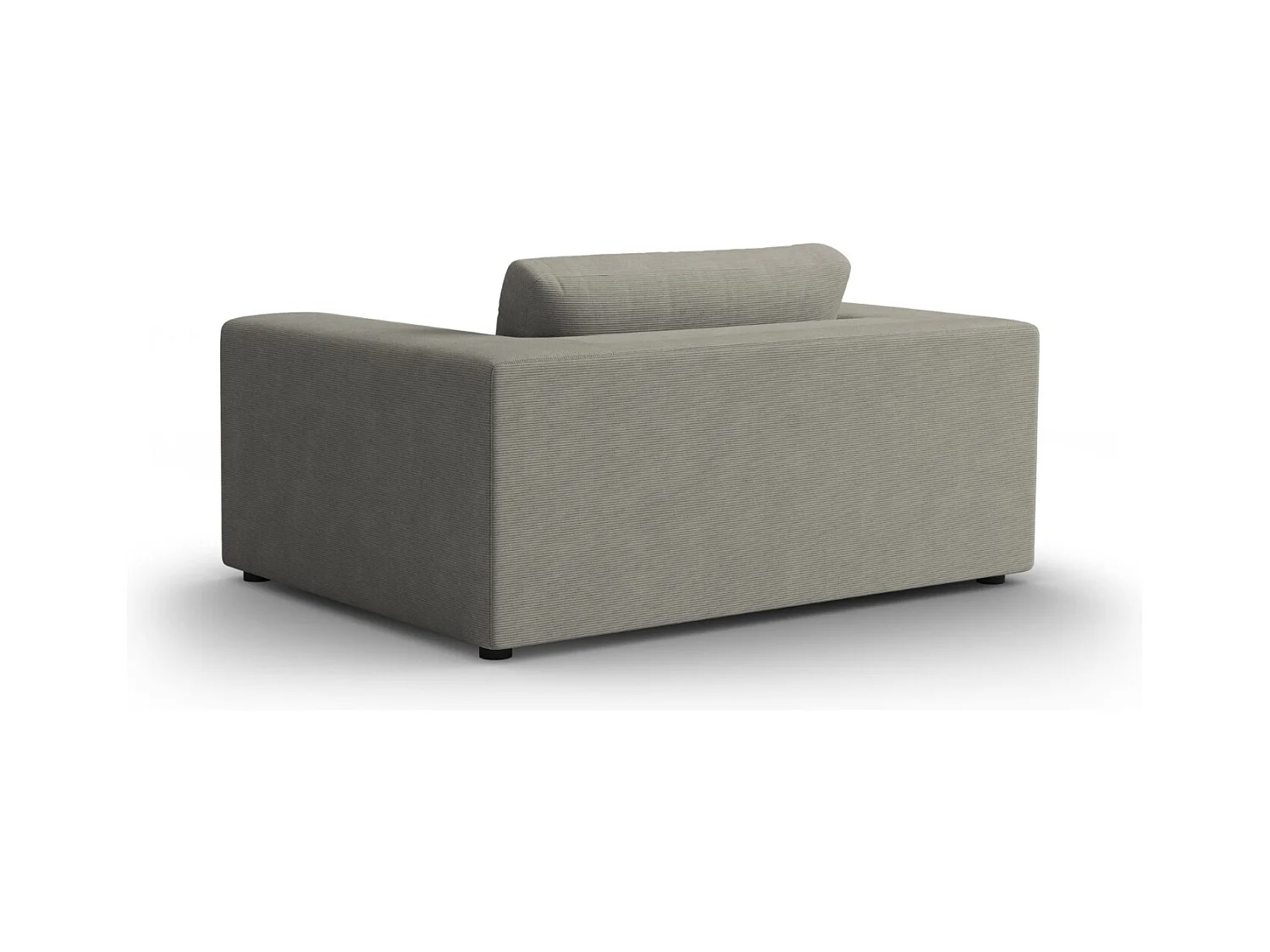 CXL by Christian Lacroix - Canapé "Tendance" 1,5 place en velours côtelé gris clair - 156x122x72cm