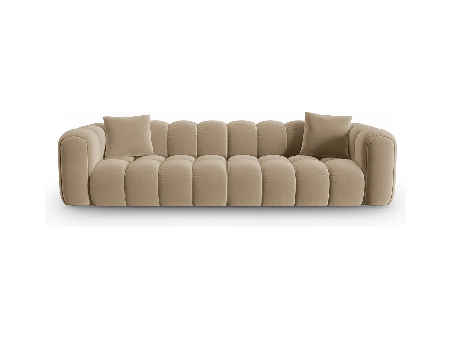 CXL by Christian Lacroix - Modulaire bank "Clotilde" 4 zitplaatsen, Flueel, Zand - 298x94x70cm