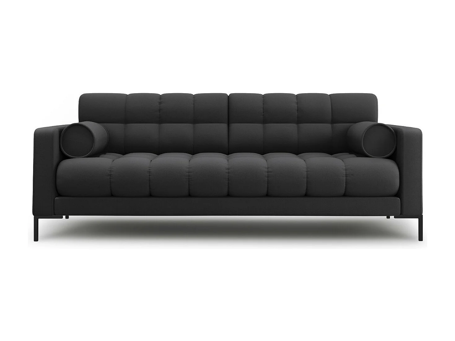 Cosmopolitan Design - Sofa, "Bali" 4 miejsca tkanina strukturalna, szary ciemny - 217x92x75cm