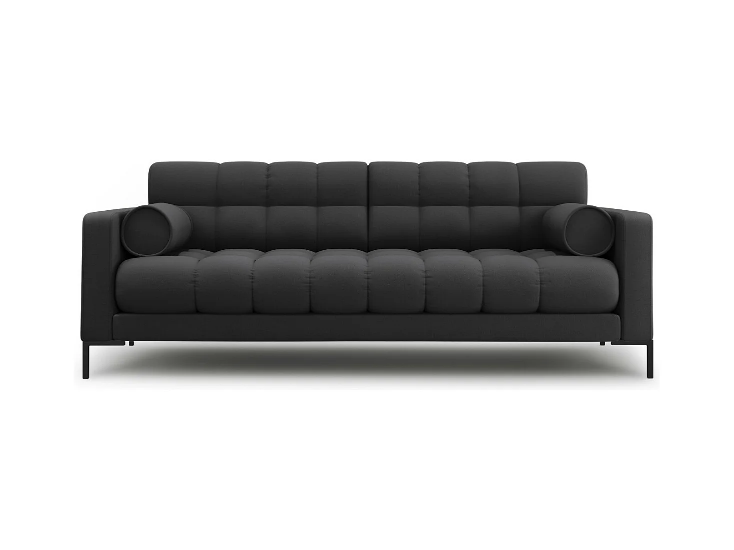 Cosmopolitan Design - Bank "Bali" 4 zitplaatsen, Structurele stof, Donkergrijs - 217x92x75cm