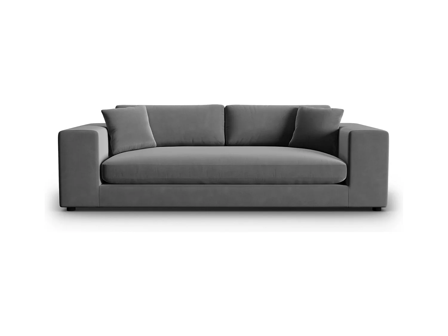 CXL by Christian Lacroix - Canapé "Tendance" 4 places en velours gris - 262x122x72cm