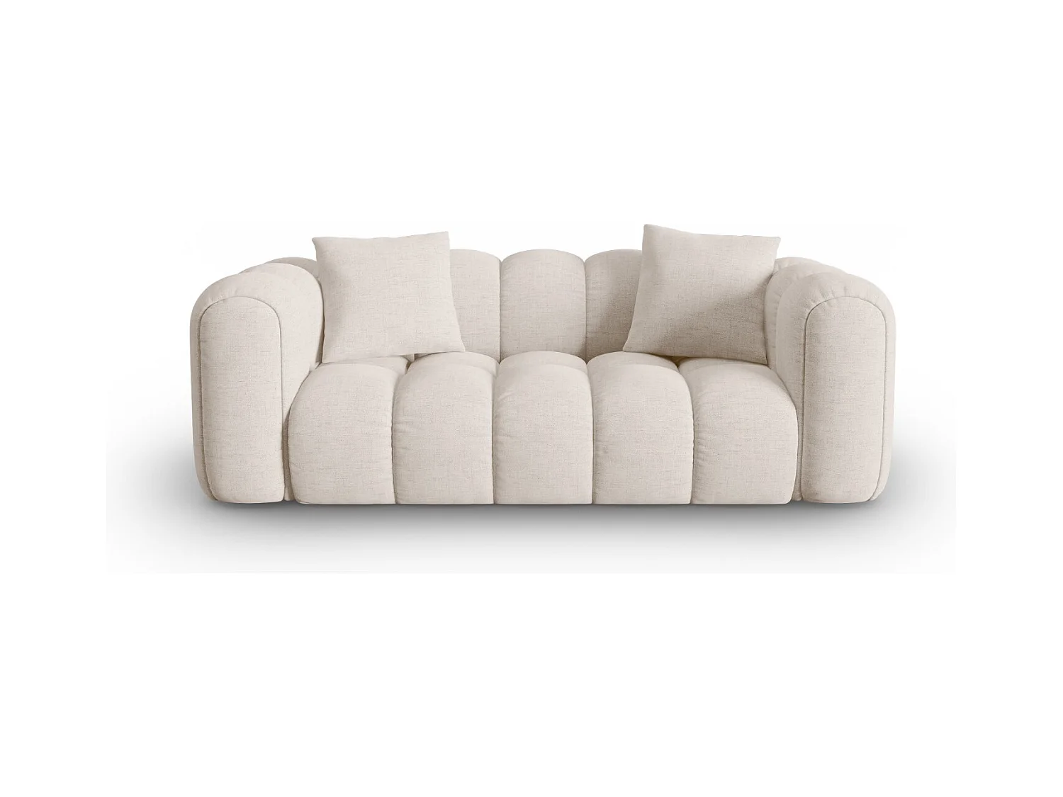 CXL by Christian Lacroix - Canapé "Clotilde" 2 places en tissu structurel beige - 208x94x70cm