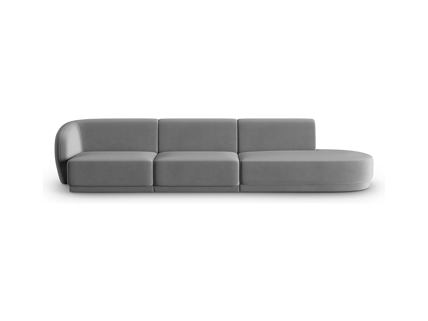 CXL by Christian Lacroix - Rechte modulaire bank "Lionel" 4 zitplaatsen, Flueel, Grijs - 311x93x74cm