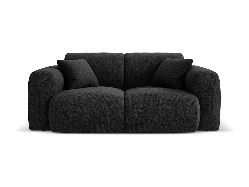 Cosmopolitan Design - Sofa, "Nolio" 2 miejsca szenil, czarny - 170x95x72cm