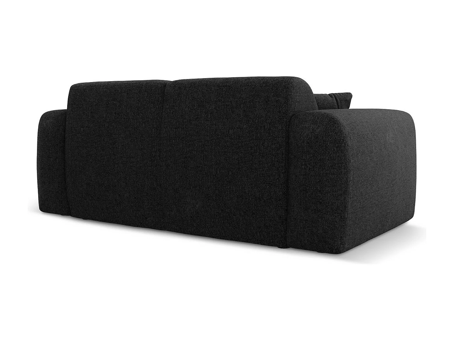 Cosmopolitan Design - Sofá "Nolio" 2 lugares em tecido chenille preto - 170x95x72cm