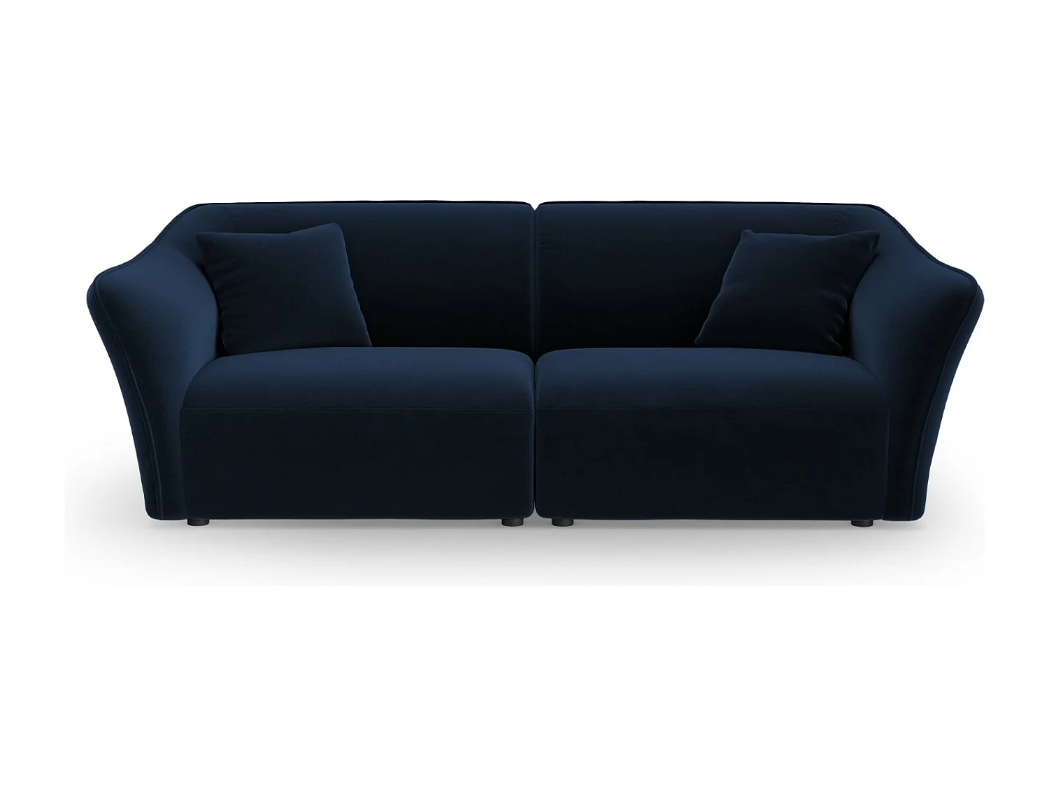 Cosmopolitan Design - Canapé modulable "Tokyo" 3 places en velours bleu roi - 206x102x79cm