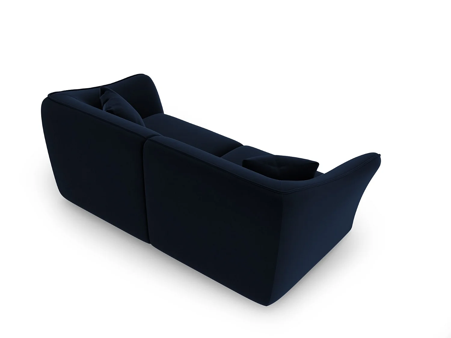 Cosmopolitan Design - Canapé modulable "Tokyo" 3 places en velours bleu roi - 206x102x79cm